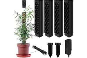 FAELNK Moosstab für Monstera Rankhilfe Zimmerpflanzen Rankhilfe Monstera Pflanzstab Rankstäbe Plastik Mit Pflanzen Gießhilfe Kabelbinder für Gartenbepflanzung Efeutute Pflanzenunterstützung Schwarz