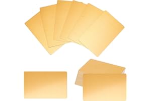 NBEADS 50 Tarjetas de Visita de Metal, 8.6x5.4cm Aluminio Dorado, Tarjetas de Visita de Negocios grabadas con láser para Oficina, Clientes y Tarjetas de Regalo