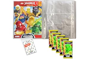 Bundle mit Lego Ninjago Serie 9 Trading Cards - 1 Leere Sammelmappe + 5 Booster + Exklusive Collect-it Hüllen