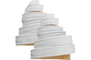 Ciieeo 2 Rolls Self Adhesive Foam Molding Trim Wallpaper Border 3D Flexible Wall Lines Wallpaper Border Stickers for Home Hotel DIY Basebord Trim