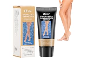 LUCKNEST 2 pezzi per il trucco delle gambe impermeabile senza trasferimento, copertura del tatuaggio, impermeabile, per vene varicose, trucco per coprire cicatrici su gambe e corpo (oro medio, #02)