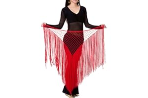 Hoerev handgemachte Bauchtanz Hüfttuch, PaillettenrockFransen - Hüfttuch