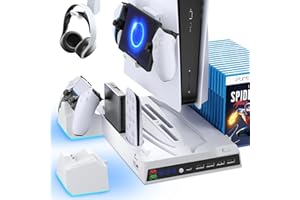 Fenolical Estación de Carga para Mando PS5, Adaptador AC de Carga rápida 5V/3A, Accesorios de estación de Carga Doble Playstation5 Estilo Perro electrónico con indicador LED-Negro