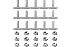 DUTIFUL Hammerkopfschrauben M8 x 20 Edelstahl A2-70 mit Flanschmuttern Hammerkopfschrauben-Set für Ankerschienenschrauben Gewächshaus Schrauben Zubehör Rankhilfe Photovoltaik Solar Montageschiene 15 Stk (M8)