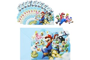 Dekewe 10 PCS Mari Party Invitations Kids, Party Invites with Envelopes, Party Invitations Birthday Cards Birthday Invitations for Kids Girls Boys, green