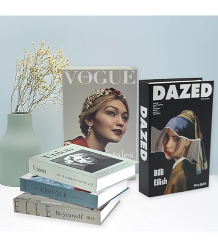 Set 6 Libri Falsi Decorativi - Cartone Rigido, 17x4x26.3cm, Per Tavolini, Scaffali, Idee Regalo Originali