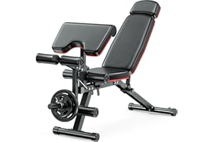 Fostoy Adjustable Weight Bench, 800lbs Workout Bench for Home Gym, Incline Decline Flat Exercise Bench Press for Full Body Strength Training with Extended Headrest and Leg Extension Newly Upgraded