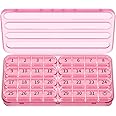 Zoksi Monthly Pill Box Organiser 1 Time a Day,30 Day Tablet Organizer,One Month Medicine Storage Box,31 Day Pill Case for Travel,with 8 Portable Compartments for Vitamin,Supplement & Medication(Pink)