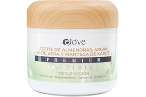 Ejove - Crema hidratante facial y corporal mujer - Manteca de Karité pura ecológica bio - Aloe Vera - Aceite de Almendras - Argán - Crema Antiestrías - Manteca de Karité con Vitamina E
