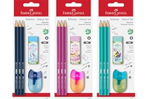 Faber-Castell 111181 - Set scolastico 5 pezzi, con matite HB, temperino e gomma, nessun colore a scelta