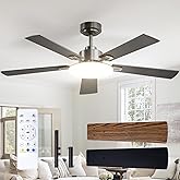Passky Ceiling Fan with Silent Light 132 cm | Remote Control | DC Motor | 3 Dimmable Lights | Summer-Winter Mode | 6 Speeds |