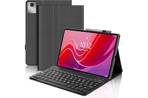 JADEMALL Funda con Teclado para Lenovo Tab M11 11", Español Ñ Teclado Bluetooth Inalámbrico Desmontable con Funda Protectora Delgada para Tablet Lenovo Tab M11 11 Pulgadas 2024(TB330FU/TB330XU), Negro