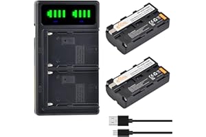 Pickle Power 2 Stück NP-F550 NP-F750 NP-770 Akku + LED Dual USB Ladegerät für Sony NP-F330 NP-F550 NP-F570 NP-F750 NP-F770 NP-F960 NP-F970 CCD-SC5 CCD-TRV DCR-TRV Serie Camcorder