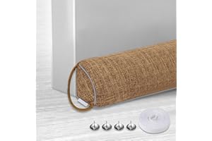 CHINGCOO Boudin de Porte 82 cm Brun, Coupe Vent pour Porte Et Fenêtre, Protection Contre Le Vent Froid Et Le Bruit, Joint de Porte Coupe-Vent Triangle, Amovible et Lavable