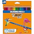 BIC Kids Tropicolours Coloured Pencils, Assorted Colouring Pencils, Back to School Supplies, BIC Pencils for School, 24 Pack