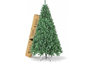 LEIVESTE-Albero di Natale Artificiale 180 cm,Montaggio a Gancio, Folti e Realistici, Base in Metallo Stabile, Riutilizzabile, Albero di Natale per Casa, Ufficio e Decorazioni Natalizie (180 cm)