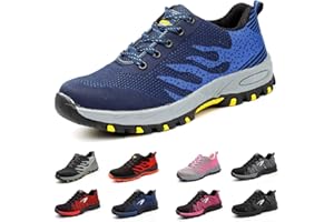 SNUGNAP Zapatos de Seguridad Hombre Mujer Trabajo Punta de Acero Calzado de Seguridad Deportivo Ligeros Zapatillas de Seguridad Transpirable Comodo Negro Azul Gris 35-48 EU