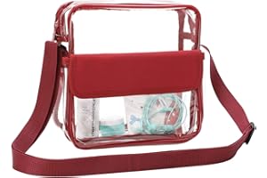 QKURT Clear Crossbody Messenger Shoulder Bag with Adjustable Strap, Concert Stadium Approved Transparent Purse Clear Bag for Women Men, Waterproof