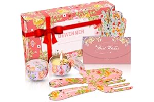 DEWINNER Gartengeräte, Mit Blumenmuster, Gartengeschenk-Set Für Damen, Ergonomischer Griff, Perfektes Gartengeschenk Für Frauen, Einschließlich Aromatherapie Kerzen Usw.