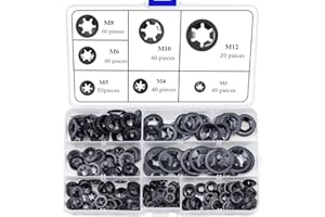 beihuazi® Starlock Rondelle, Rondelle Starlock M3 M4 M5 M6 M8 M10 M12 totale 7 dimensioni con 310 Pezzi per Impianti Meccanici e Produzione Industriale di Ammortizzatori e Cuscinetti