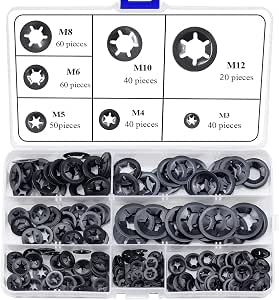 25 Rondelle Fermafilo STARLOCK Da 10 Mm - Fissaggi A Scatto Con Cappuccio