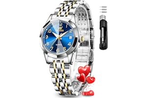 OLEVS Women Watch Stainless Steel Waterproof Diamond Small Face Quartz Analog Ladies Watches Fashion Gold Black White Blue Dial Women Wrist Watch
