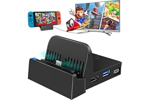 SEVKUMZ TV Dock kompatybilny z przełącznikiem OLED, 4K/1080P HDMI, podróżny adapter TV, przenośna podstawka ładująca, z dodatkowym portem USB 3.0 High Speed (system Upgrade)