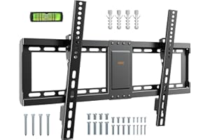 VonHaus Support TV Inclinable - Support Mural TV pour Écrans 37-82" - TV Mural avec Niveau à Bulle - Capacité de 75kg - VESA Max : 600 x 400 mm