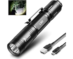 USB Rechargeable LED Torch WUBEN 1200 Lumens Super Bright Waterproof Torches Flashlight for Camping Hiking Battery Included