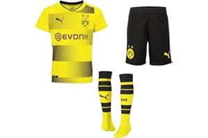 PUMA Kinder BVB Home Minikit Socks Sponsor Logo with Packaging Fußball T-Shirt, Cyber Yellow Black, 92