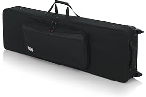 Gator Cases GK88SLIM 88-Note 54x15x6 inches Slimline Lightweight Keyboard Case On Wheels,Black