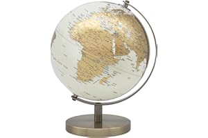 The Leonardo Collection Globe Cream & Gold 15cm For Home & Office | World Map Globe For Kids And World Globes For Adults | Globes of Earth For Knowledge & Decoration | Ideal Map of The World For All