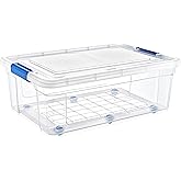 60 L Storage Container with Glassy Transparent Wheels - 47.5x69.5x27.5 (h) cm