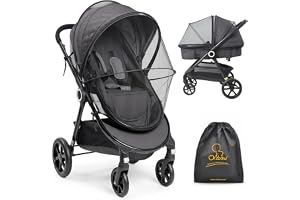 Orzbow Mosquito Net for Pram, Universal Pram Net Cover w/Zippers, Sturdy Pram Mosquito Fly Net, for Car Seat & Buggy, Easy Ac