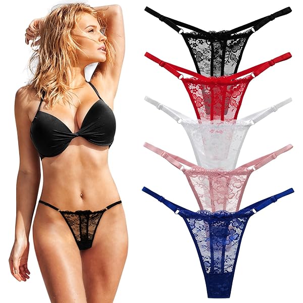 MJGkhiy Perizoma Donna Pizzo Filo Floreale Slip Brasiliana T Back Vita Bassa Perizoma Mutande Donna Vita Bassa e Tanga Mutande Donna Pizzo Sexy Tanga