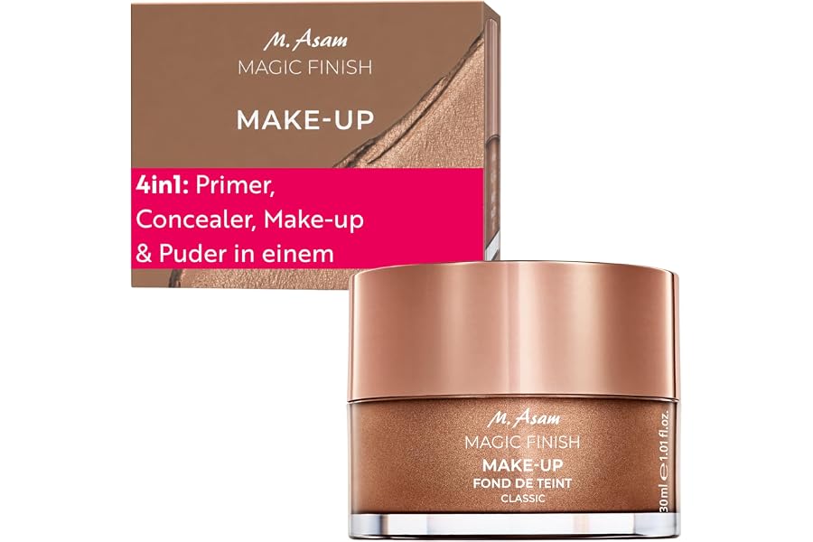M. Asam Magic Finish Make Up Mousse Classic (30ml) | 4-in-1 Primer, Make up, Puder & Concealer, Kaschiert, Gleicht aus, Verschönert & Perfektioniert, für helle bis mittlere Haut