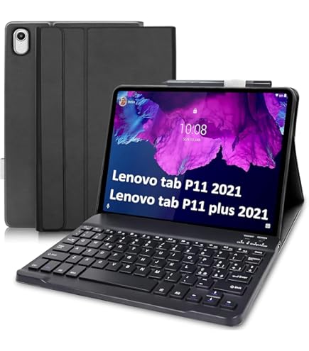 Étui-clavier Bluetooth Azerty Karylax Pour Lenovo Tab P11 Plus 11 Pouces – Noir