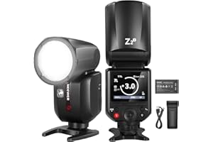 NEEWER Z2-S 2.4G TTL Flash Speedlite Cabeza Redonda Compatible con Sony, Flash HSS 76Ws 1/8000s con Mejorada UI, 2 Lámpara Modelar, Interruptor TCM rápido TTL/M, 7,2V/3000mAh Batería, 600 Flash Power
