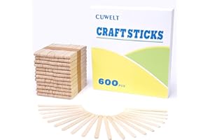 CUWELT 600pcs Lollipop Craft Sticks, Natural Wood Lolly Sticks, Wooden Lollipop Sticks 114 mm, Wood Craft Sticks for Ice Cream Making and Crafts, Handwork and Arts, Crafts
