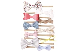 Hocaies Fasce Bambina Neonata Elastica Fascia Neonato Fasce per Bambini Fiocchi Fasce Capelli Bambina Fascia Bambina Accessori Fasce (10 Pezzi - C)