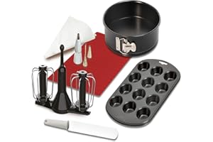 Moulinex XF389010 Kit Pâtisserie pour Robot Cuisine Companion 6 Accessoires Fouet Moules à Manqué et à Muffins Set de Poches à Douilles Tapis Silicone Spatule Flexible