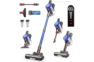 ‎FIEETY Fieety 550W/45000Pa Akku Staubsauger, 60 Mins Staubsauger Kabellos Super Leise, 6-in-1 Aroma Akkustaubsauger mit Ladestation, Anti-Tangle-Bürste, Parfümtablette für Hartböden Teppiche Tierhaare