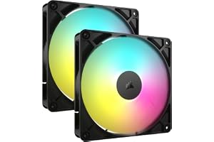 CORSAIR RS140 ARGB 140 mm PWM-Fläktar – Daisy-Chain-Anslutning – Lågbrusig – Magnetiskt Kupollager – Dubbelförpackning – Svar