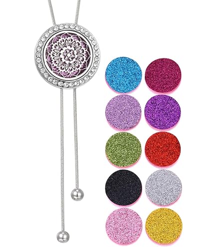 Collana Aromaterapia Con Ciondolo E Pietra Lavica – Diffusore Personale Per Oli Essenziali, Lunghezza 70 Cm - 2