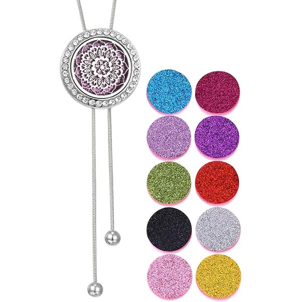 LURICO Donna Collana, Acciaio inossidabile Olio essenziale diffusore Collana con ciondolo con 8 feltrini per bambini, Compleanno San Valentino Festa della mamma Regalo