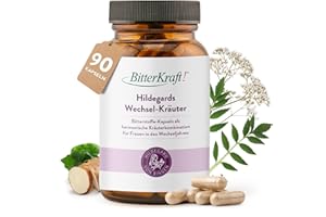 ‎BITTERKRAFT BitterKraft! Wechseljahre-Kapseln 90 Stk – mit Yams, Rotklee & Baldrian – vegan & ohne Zusatzstoffe – natürliche Balance – Made in Germany