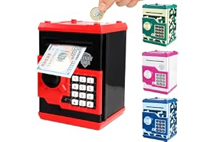 Pup Go ATM sparbössa för flickor, automatiskt rullpapper, lösenord kodlås