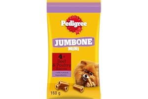 Pedigree Jumbone Mini - Dog Treats - for Small Dogs - with Beef and Poultry - 32 Chews (Pack of 8)