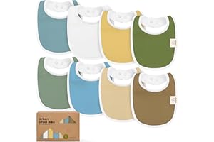 KEABABIES 8-Pack Bio Lätzchen Baby für Jungen, Mädchen - Weiche Baumwolle zum Sabbern und Zahnen Sabberlätzchen, Saugfähig, Leicht Zu Reinigen und Anzulegen Baby Bibs für Kleinkind, 0-24 Monate (Daybreak)