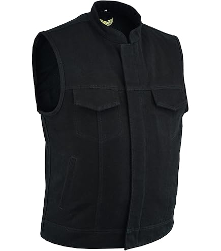 Gilet In Pelle Bovina MDM - Senza Colletto, Per Motociclisti, Con Tasche - Foto 9